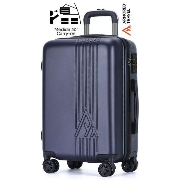 Maleta de viaje Carry-on Armored Travel 20' 10 kg ABS doble calibre candado de alta seguridad TSA LOCK Azul