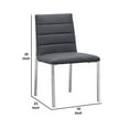 thumbnail image 5 of Eun 23 Inch Faux Leather Dining Chair, Chrome Legs, Set of 2, Dark Gray, 5 of 5