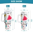thumbnail image 6 of Yayeee 40oz Stainless Steel Tumbler with Straw and Handle Double-Wall Insulated Travel Water Bottle, Green Retro Triangles, 6 of 8