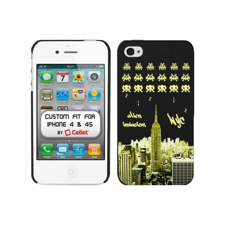 Cellet Black Proguard with Alien Invasion in NYC for Apple iPhone 4 &