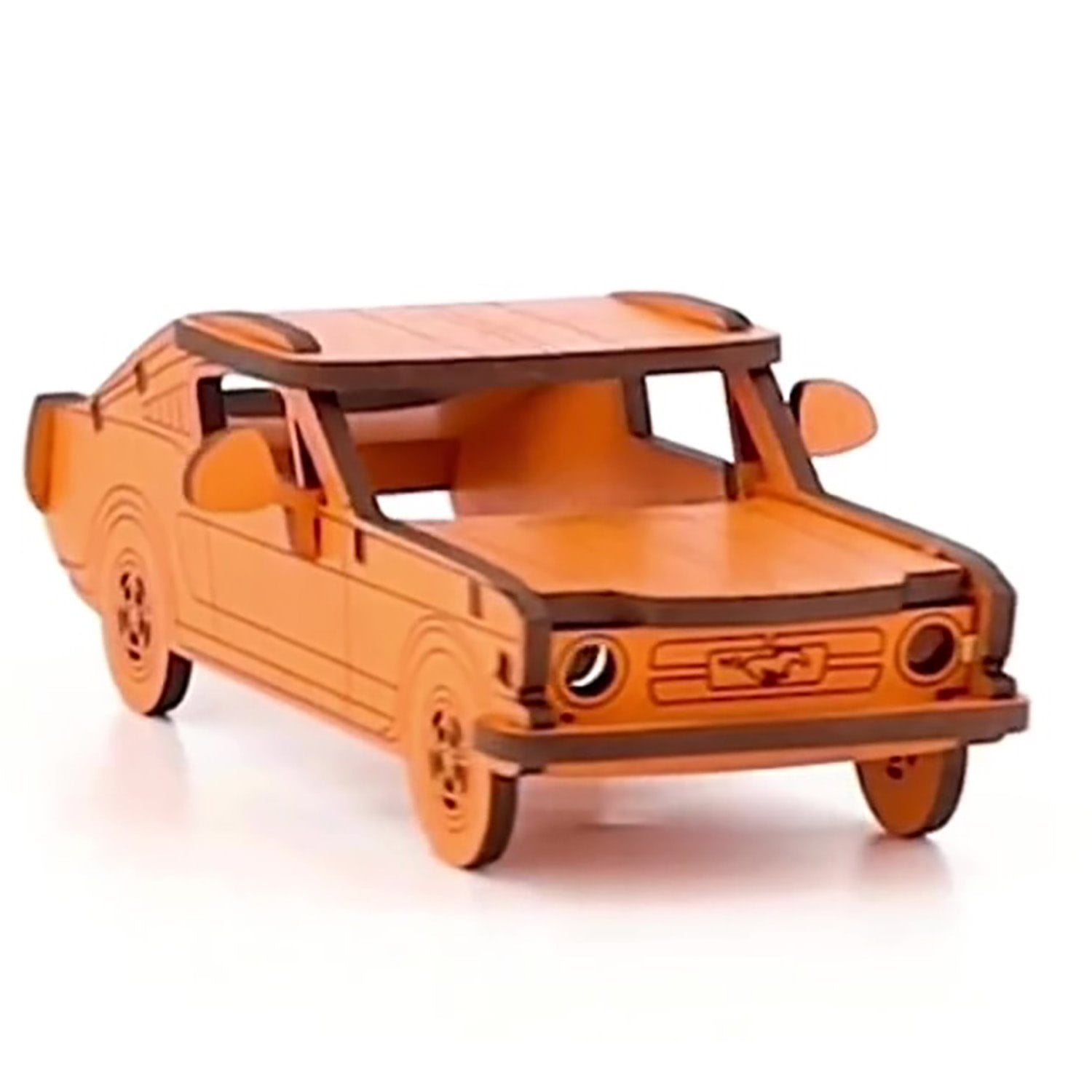 Little & Wood: Woodlet: Medium - Muscle Car - Orange, 3D Wooden