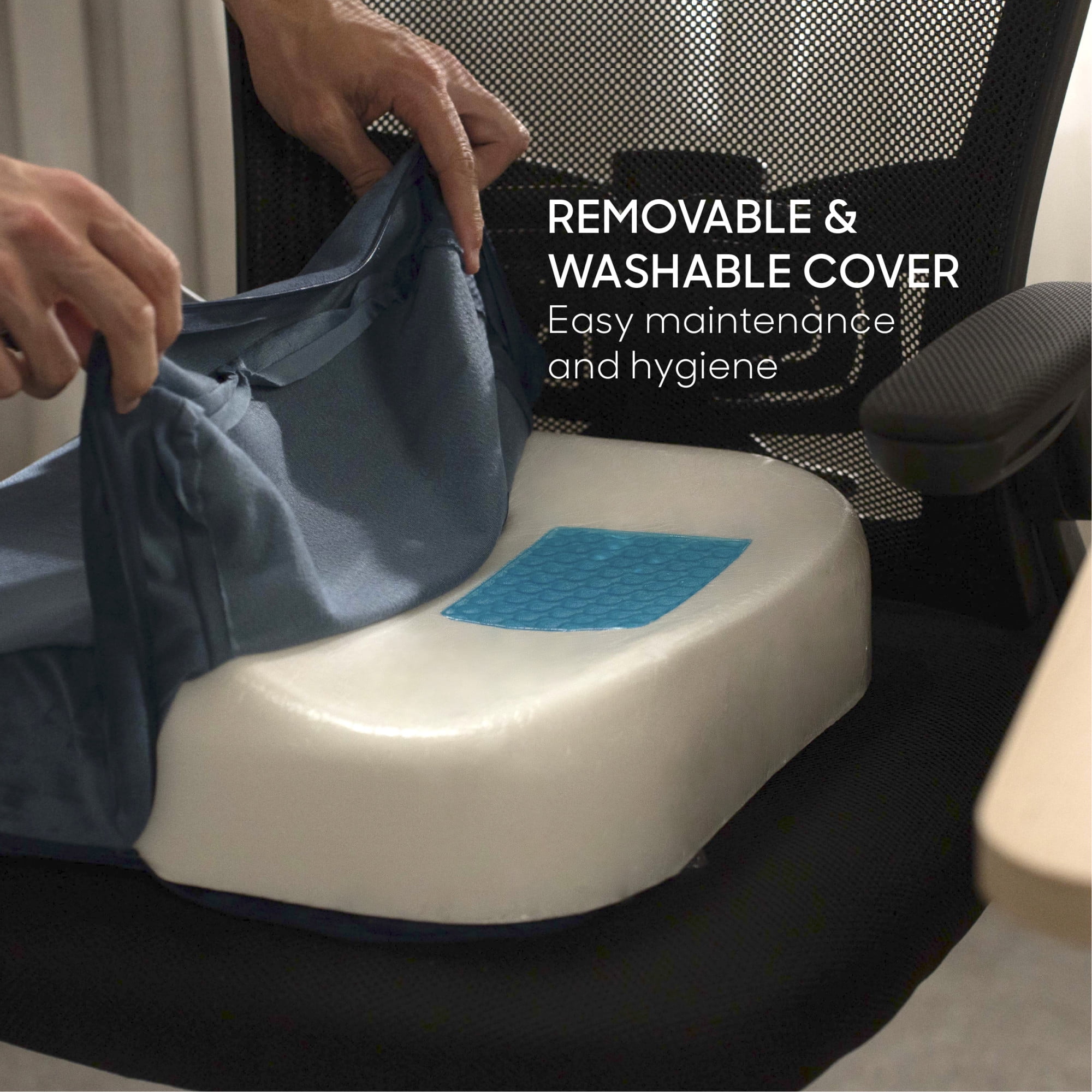 Sharper Image® Coccyx Seat Cushion, Cooling Gel Memory Foam, Extra Large, Non-Slip