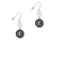 thumbnail image 2 of Delight Jewelry Silvertone Antiqued Round Seal - Initial - E - Silvertone Leaf French Earrings, 2 of 5