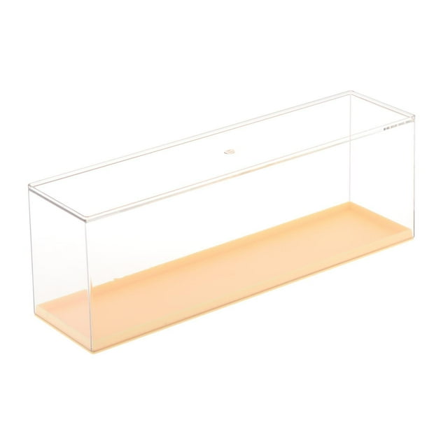 ZheElen Clear Storage Box Clear Display Case Model Figurines Figure Action for Yellow Small Yellow 30x7.8x10.5cm