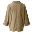 thumbnail image 6 of Admvng Shirts for Women Fashion Solid V-neck Casual Pullover Long Sleeved Pocket Top S-5XL, 6 of 6