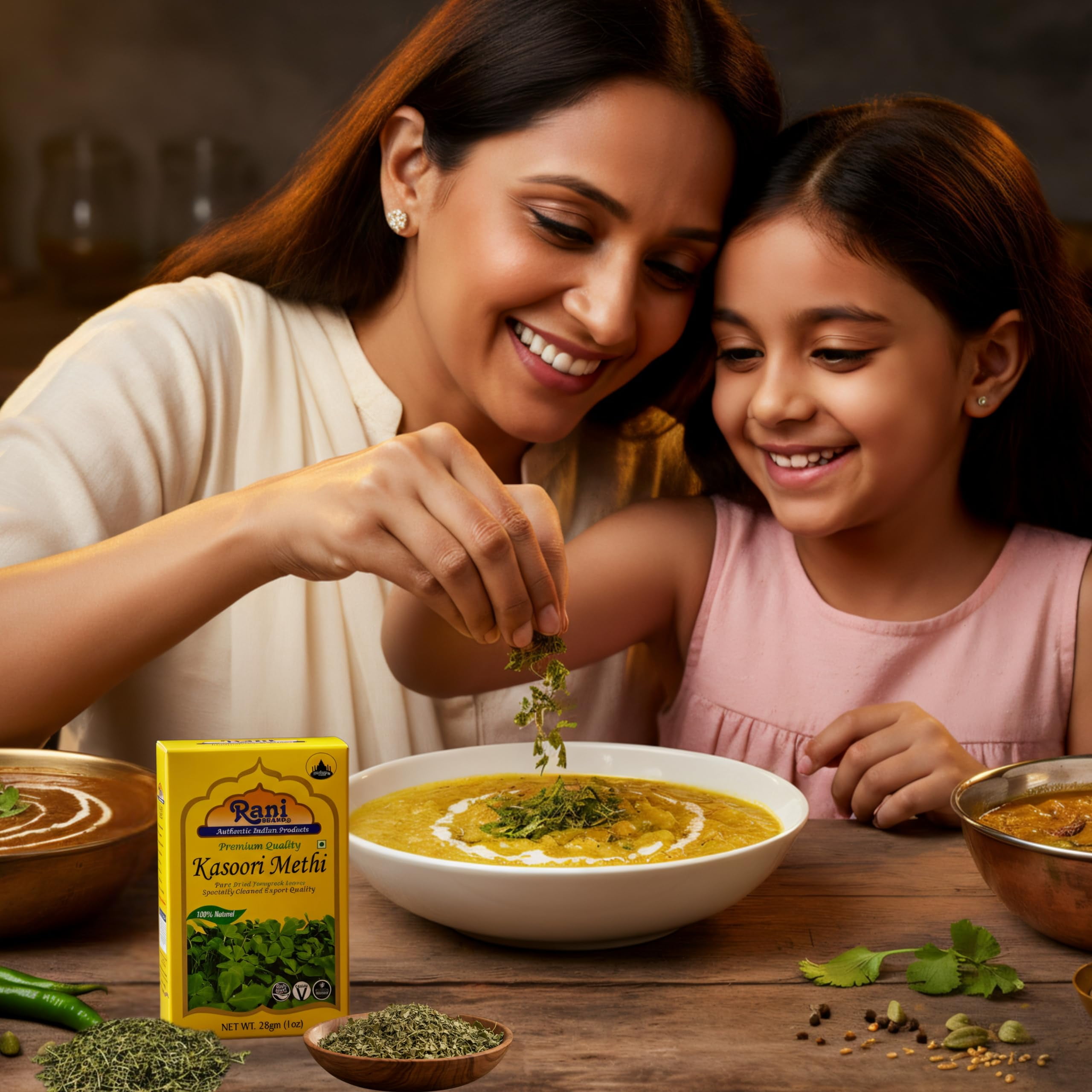 Rani Fenugreek Leaves Dried (Kasoori Methi) 1oz (28g) ~ All Natural | Vegan | Gluten Friendly | NON-GMO | Indian Origin