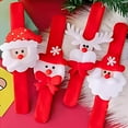thumbnail image 4 of Christmas Bracelet, Kids Christmas Party Decorations, Snowman Applause Bracelet Soft Fleece Comfortable Holiday Toy Gift, Unique Santa Claus Deer Design, Nonwoven Material, 8.3 Inch Length, 4 of 9