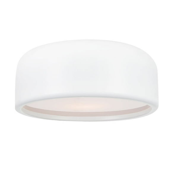 CWI Lighting Campton 2 Light Drum Shade Contemporary Metal Flush Mount in White