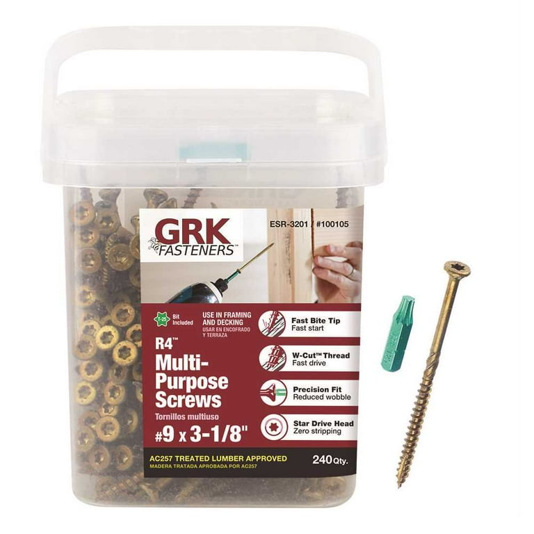 #9 x 3-1/8 in. Star Drive Bugle Head R4 Multi-Purpose Wood Screw (240-Pack) #9 x 3-1/8 in. Star Drive Bugle Head R4 Multi-Purpose Wood Screw (240-Pack)