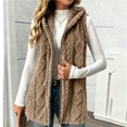 thumbnail image 6 of Winter Vest Fleece for Women Plus Size Cozy Warm Fuzzy Hooded Sleeveless Jackets Lightweight Casual Leisure Zipper Waistcoat Outerwear with Pockets, 6 of 9