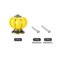 thumbnail image 3 of Uxcell 40x40mm Pumpkin Shape Vintage Ceramic Drawer Knobs for Dresser Yellow 2 Pack, 3 of 5