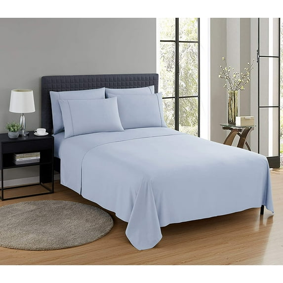 Nestl Bedding Wholesale Anti Bacterial Sheets - 90 GSM with special anti bacterial chemical added - Queen - Ice Blue