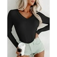thumbnail image 3 of Long Sleeve Shirts for Women V Neck Basics Tops Lightweight Base Layer Slim Fit Top Undershirts, 3 of 6