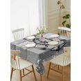 thumbnail image 2 of Nautical Anchor Rectangle Tablecloth, Rudder Stars Retro Black Grey Wooden Grain Waterproof & StainResistant Tablecloth, Washable Oil-proof Table Cover for Dining/Party/Wedding/Buffet 60x102 In, 2 of 9