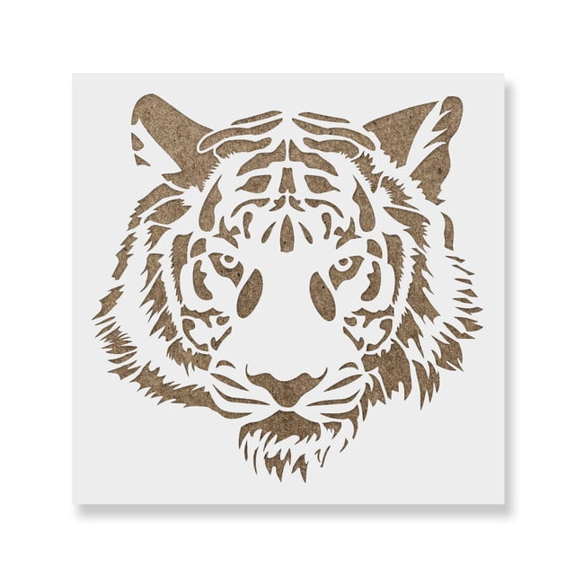 Plantilla de pared con cabeza de tigre Stencil Revolution