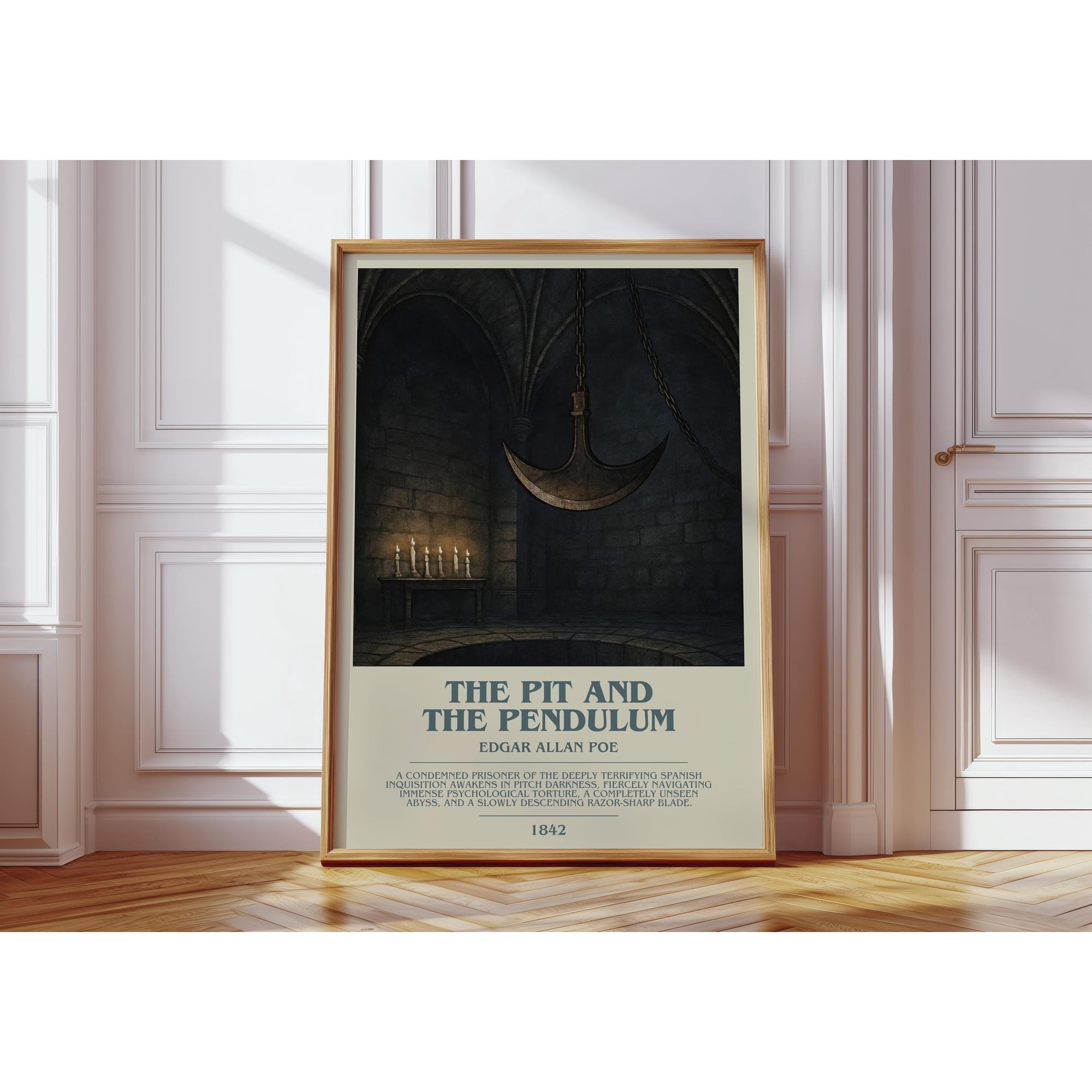 The Pit And The Pendulum By Edgar Allan Poe Horror Literary Wall Art Poster , Poster Print Only