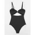 thumbnail image 4 of Traje de baño de una pieza para mujer Traje de baño sexy con recorte festoneado negro, 4 of 8