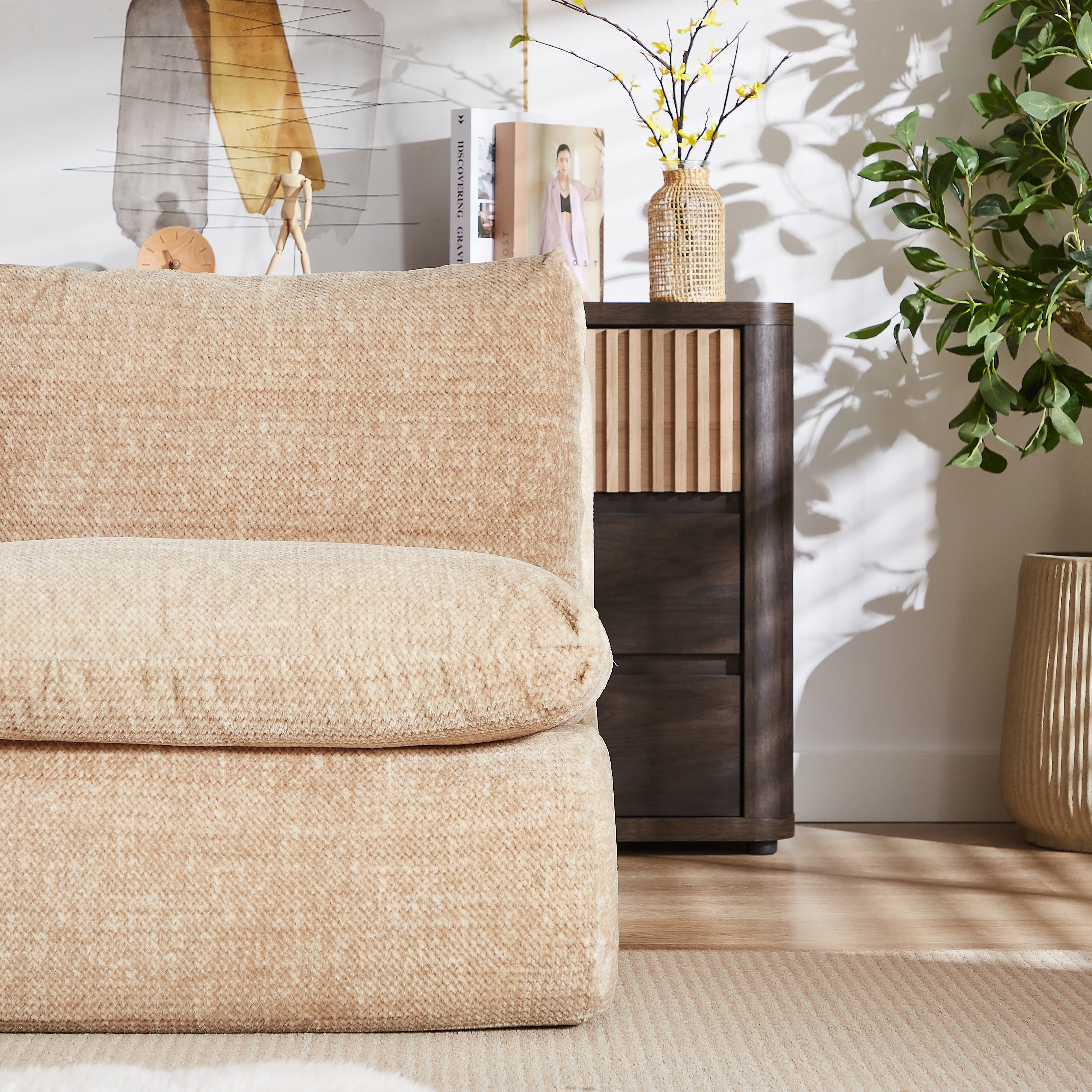 MAYEERTY Modern Full Compression Sofa Chair for Living Room & Bedroom, 33*41*34"Cream