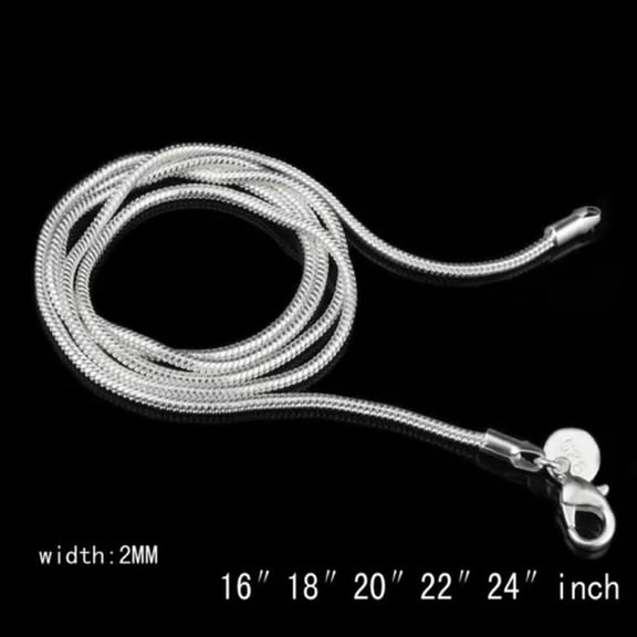 QQTDFG 30PCS Wholesale 925 Sterling Silver Snake Bone Chains Necklace 2MM 16"-24"-20