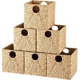 thumbnail image 2 of Wicker Storage Basket Bulk x x  Handwoven Water Hyacinth  Bin with Handles Woven Laundry for Organizer Shelves  Color, 2 of 6