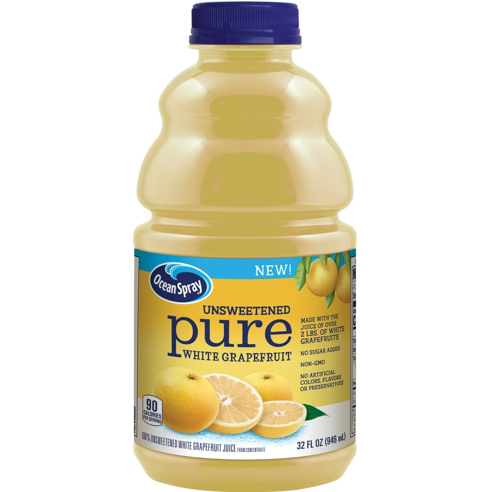 Ocean Spray Pure 100 Unsweetened White Grapefruit Juice, 32 fl oz