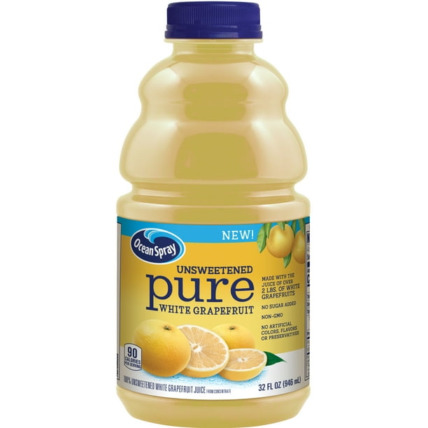 Ocean Spray Pure 100 Unsweetened White Grapefruit Juice, 32 fl oz