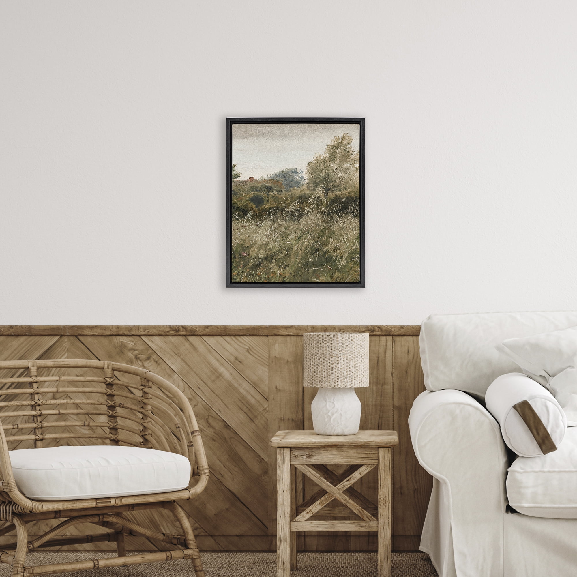 Thicket in Countryside Black Framed Floater Canvas Wall Art, design by Lettered and Lined