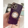 thumbnail image 1 of Funda de silicona suave con logotipo chapado de lujo para iPhone, 11, 12, 13, 14 Pro Max, X, XS, XR, 7, 8 Plus, SE, lente, cubierta protectora de cámara completa Fivean unisex, 1 of 2
