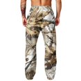 thumbnail image 7 of Mens Camo Sweatpants Wide Leg Baggy Track Pants Elastic Drawstring Waist Hunting Daily Casual Pants Bronze 3XL, 7 of 7