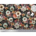 thumbnail image 3 of Soimoi Orange Velvet Fabric Leaves,Insect & Anemone Flower Printed Fabric 1 Yard 58 Inch Wide, 3 of 3