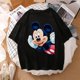 thumbnail image 1 of Woman Summer New 2022 Hot Cartoon Disney Mickey And Friends Minnie Mouse Leopard Bow Portrait T-Shirt Short Sleeve Teen TopsXL Gao Jinjia LED, 1 of 2