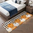 thumbnail image 4 of Hallway Runner Rug 2'x6', Orange White Pumpkin Fall Kitchen Runner Rugs Non-Slip Carpet Mats, Thanksgiving Eucalyptus Plaid Bedside Rugs Runners Washable Floor Carpet for Bathroom Laundry Room, 4 of 8