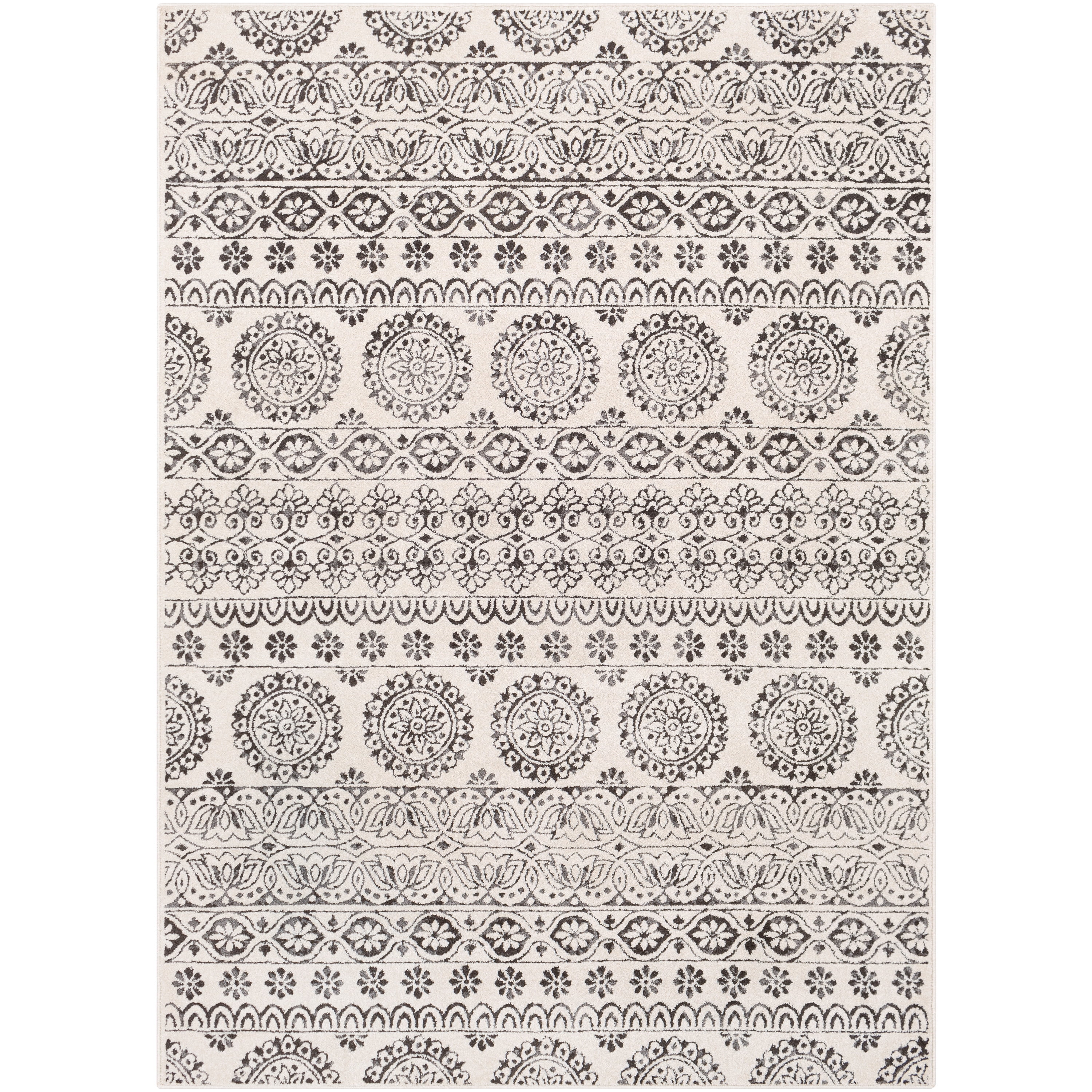 Bahar Charcoal 5'3" x 7'3" Traditional Rectangle Area Rug