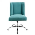 thumbnail image 2 of Linon Chaise de Bureau Pivotante Rembourrée en Bleu Sirène, 2 of 14