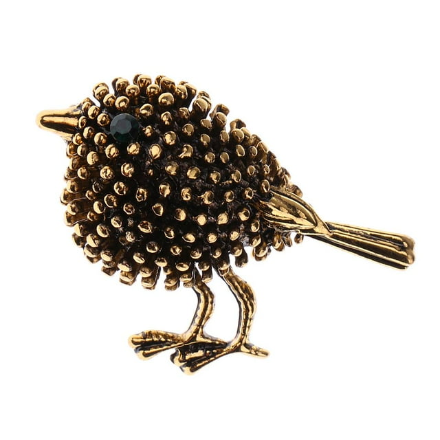Broche de cristal Sunnimix ramo nupcial de boda Broche de aves antiguas de oro