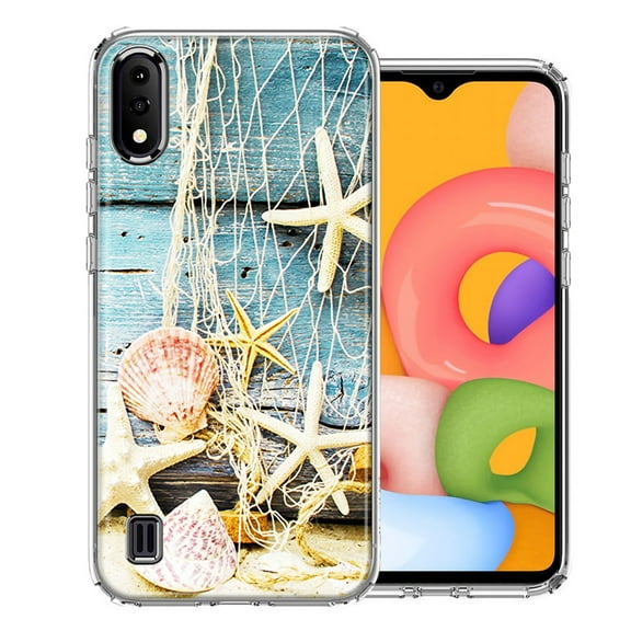 MUNDAZE For Samsung A01 Starfish Net Design Double Layer Phone Case Cover