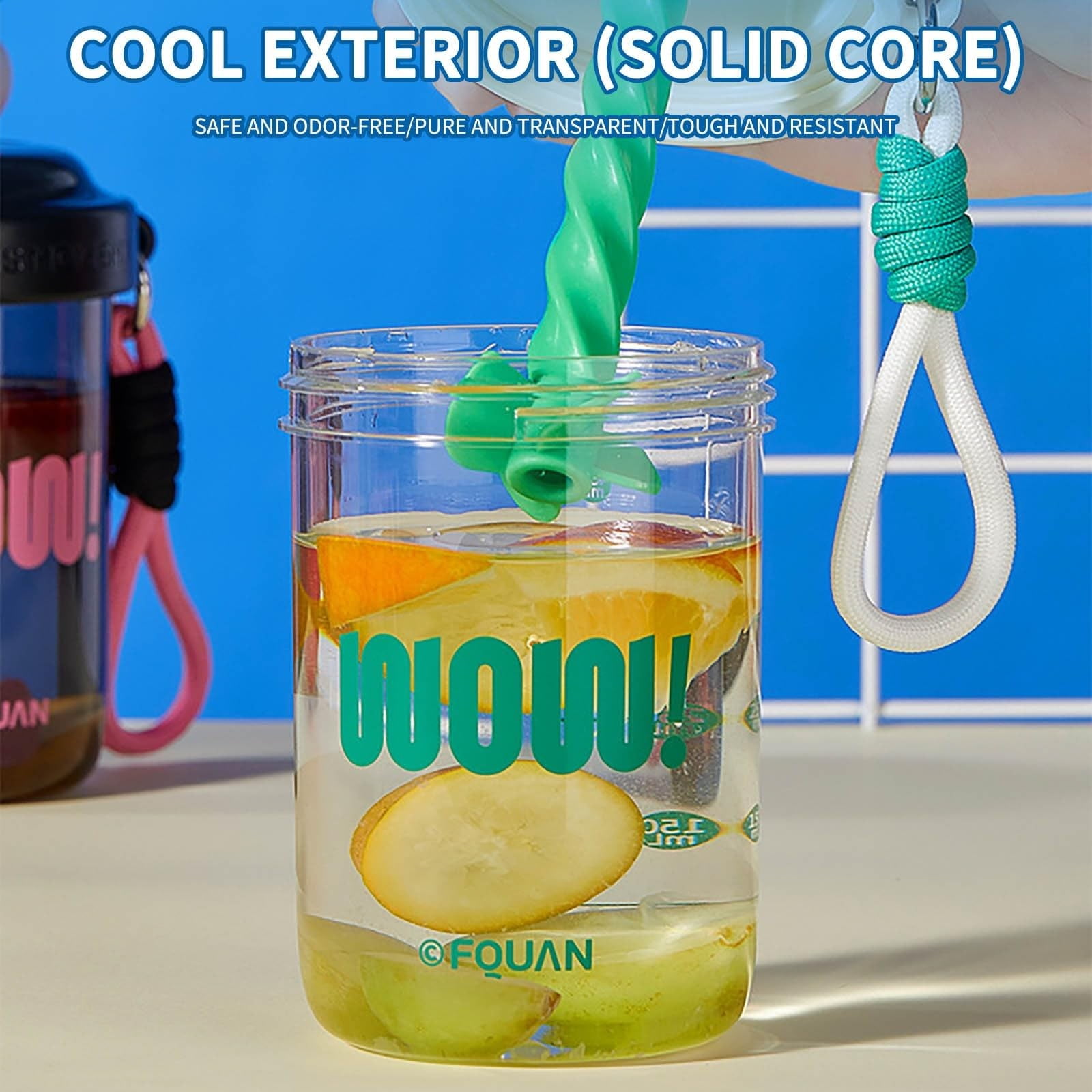 Wow Stirring Cup, High - Aesthetic Summer Straw Water Bottle With Stirring Function, Portable Heat - Resistant Large - Capacity Design For Girls, Students, Daily Use, Travel