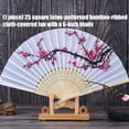 thumbnail image 6 of Handheld Silk Fabric Folding Fan Natural Bamboos Frame Classical Flower Pattern Portable Decorative Accessories, 6 of 11
