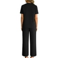 thumbnail image 5 of Cavosen Loungewear Sets 2 Piece Short Sleeve Top Elastic Waist Long Pants with Pocket Solid Summer Soft Sweatsuit, 5 of 9