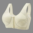 thumbnail image 2 of DJskiyers Older Women Front Closure Bras Soft Cotton Bralette Padded Everyday Bra Wide Back Sleep Bra, 2 of 6