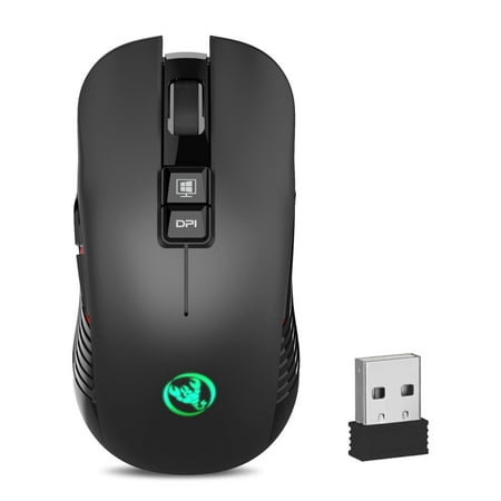 Wireless Mouse Rechargeable, TSV 2.4G Silent Computer Mouse USB Mouse Laptop Full Size Ergonomic Optical Mouse with USB Receiver 8 Buttons 4 DPI Adjustable Portable Mice fits for (Best Wireless Keyboard Trackball Combo)