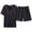 A Black, variant on Bovxnpu Men's Clothing Set 2 Piece Loungewear Set Cotton Short Sleeve Crew Neck Men's Casual Pullover Shorts Set