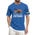 thumbnail image 2 of Hogleaql Mens Usa Flag Graphic Tshirt Crew Neck American Flag Short Sleeve Tops Patriotic Trendy Independence Day Loose Fit Pullover Tops Blue 2XL, 2 of 6