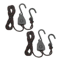 Uxcell 2 Pairs 1/8" Adjustable Rope Hanger, 6.56ft(2 Meter) Heavy Duty Ratchet Tie Down Strap with S Hooks for Hanging Plants, Grow Light and Various Tie-Down Uses, Black/Red