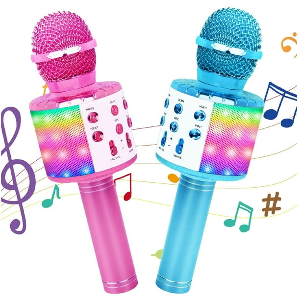 Icnice Wireless Bluetooth Karaoke Microphone 2 Pack, 5-in-1