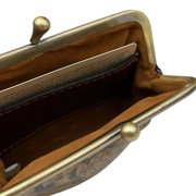 Patricia Nash Womens Leather Coin Purse European Map Print Kiss Lock in Gift Box