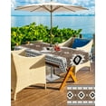 thumbnail image 5 of Fsddascl Brown Boho Outdoor Tablecloth - 52x70 Inch Rectangle Dining Table Cover, Farmhouse Aztec Southwest Ethnic Geometric Waterproof Outdoor Table Cloth with Umbrella Hole & Zipper for Patio, 5 of 7