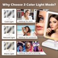 thumbnail image 4 of LED Travel Makeup Mirror, Rechargeable Trifold Cosmetic Mirror, 4 of 5