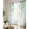 thumbnail image 5 of Sage Green Eucalyptus Leaf Sheer Curtains 63 Inch Length 2 Panels Set for Living Room/Bedroom, Spring Leaves Botanical Kitchen Curtains Grommet Semi-Sheer Curtains Drapes Window Treatments 42"x63"x2, 5 of 7
