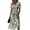Multicolor, variant on Floral Print Midi Dress for Women - V-Neck Short Sleeve High Waist A-Line Summer Dress, Flowy Casual Beach Vacation Party Gown with Cinched Waist Watermelon Red L
